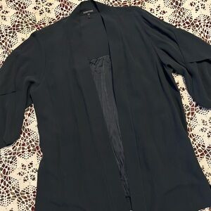 Eileen Fisher Elegant Charcoal Silk Blazer with Tank